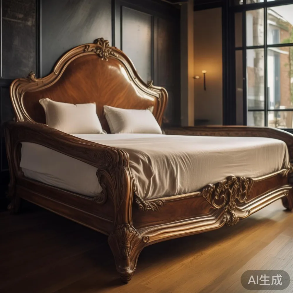 서울 아파트에서 프렌치 럭셔리 스타일 침대 프레임