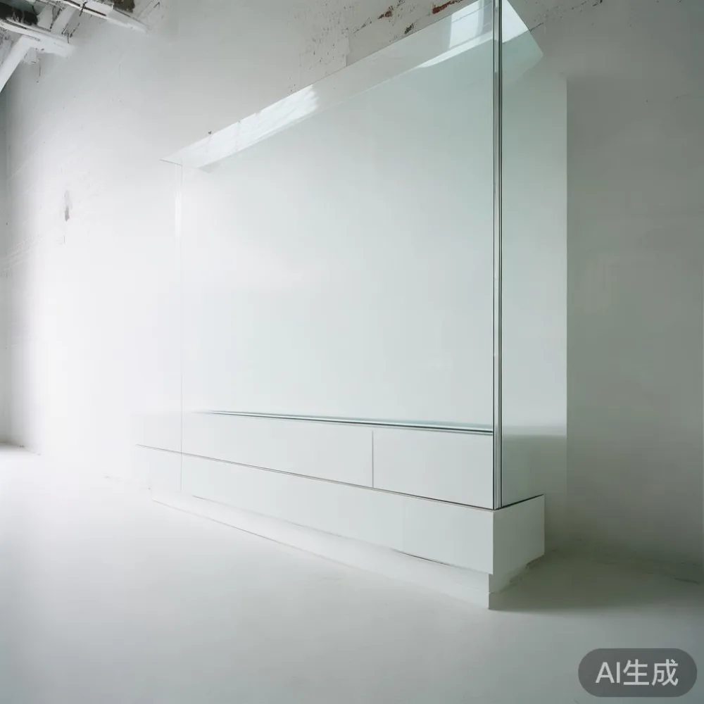 포스트모던 알루미늄·유리 침대 프레임이 분당 롱리프 스타일 거실에 놓인 모습