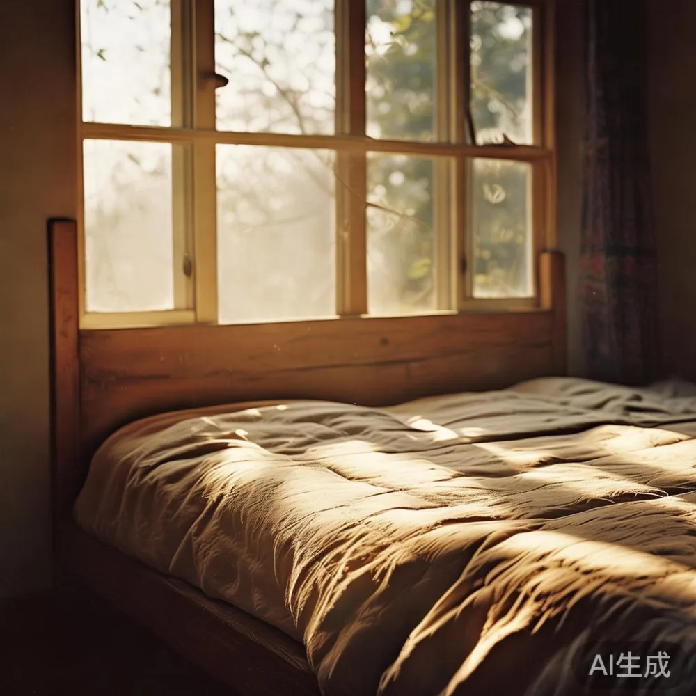서울 아파트 침실의 원목 침대 프레임 사진