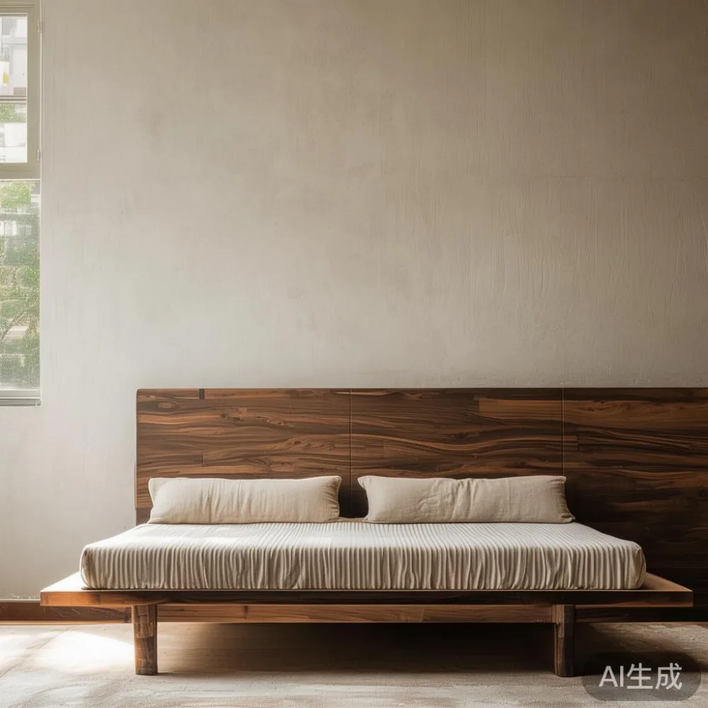 동남아시아 습도가 원목 가구에 미치는 영향 — 한국 소비자 가이드 — staged against a plain wall with a linen sofa ne