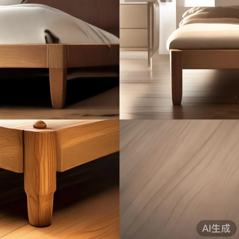 베니어와 원목 침대 프레임, 5년 동안 정말 어느 쪽이 더 가성비 좋을까? — detail of the base and leg construction on a bed